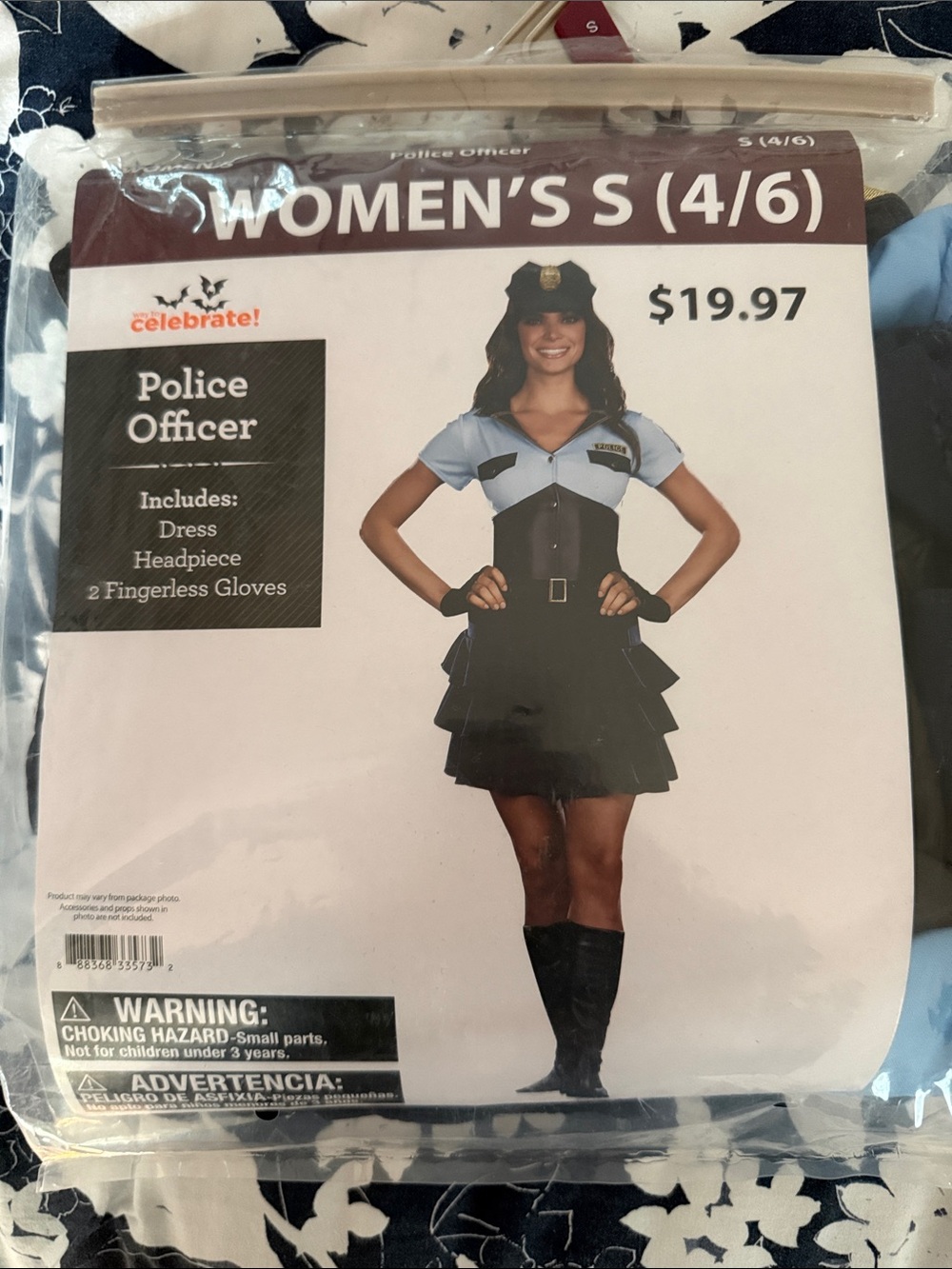 Celebrate! Women’s Police Officer Costume - Black & Light Blue (S/4-6)